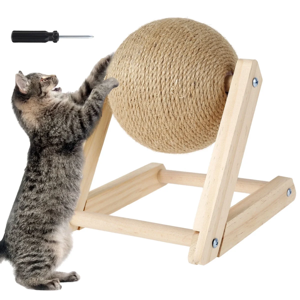Natural Sisal Cat Scratcher Ball with Catnip