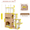 Tavion 42.5“ Wood Cat Trees,Cat Tower,Cat Trees for Large Cats - Image 6