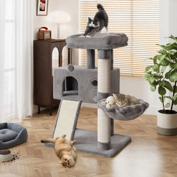 36 Inch Cat Tower Multi-Level Cat Tree with Scratching Posts Kitty Pet Play House, Dark Blue - Image 7