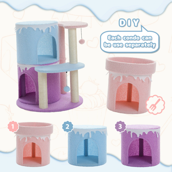 Cat Tree Cat Condos for Large Cats, Cat Tower House with Large Top Perch and Sisal Covered Scratching Posts for Indoor Cats Gift - Image 5