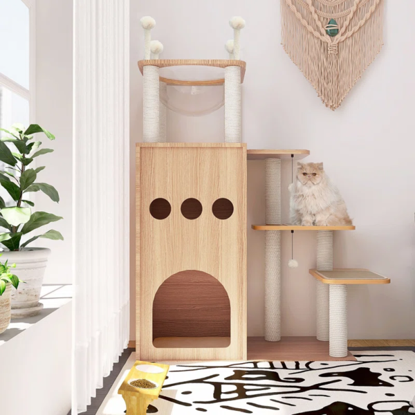 Tavion 42.5“ Wood Cat Trees,Cat Tower,Cat Trees for Large Cats - Image 5