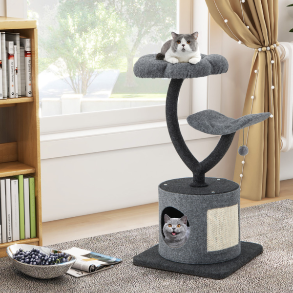 Cat Tree for Large and Small Cats with Curved Metal Supporting Frame - Image 2