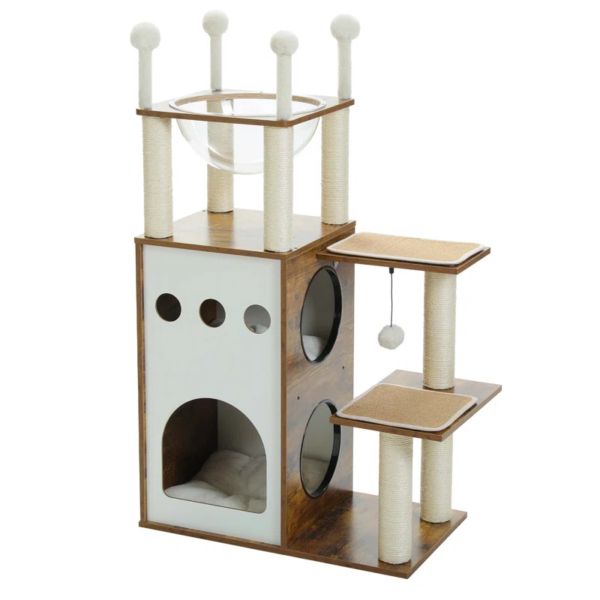 Tavion 42.5“ Wood Cat Trees,Cat Tower,Cat Trees for Large Cats - Image 3