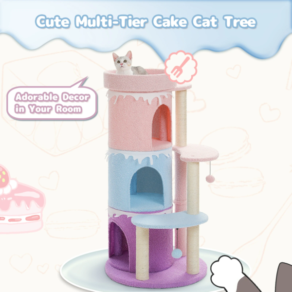 Cat Tree Cat Condos for Large Cats, Cat Tower House with Large Top Perch and Sisal Covered Scratching Posts for Indoor Cats Gift - Image 6