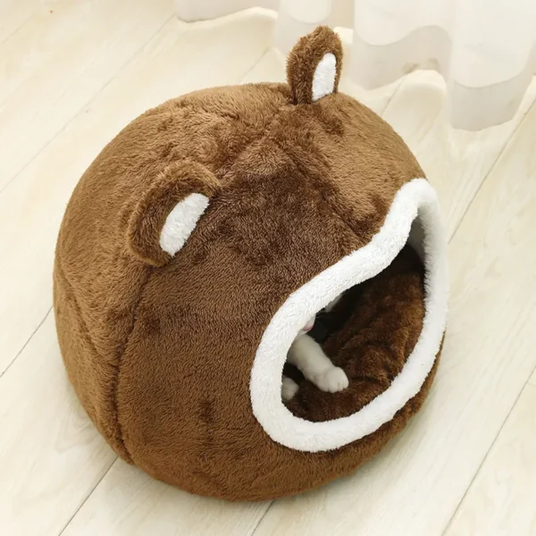 Comfortable cave-style pet bed for cats and small dogs who love to snuggle