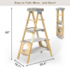 Modern Solid Wood Cat Tree Foldable Ladder Design with Cat Hammock & Sisal Scratch Post Easy Clean 60"H - Image 7
