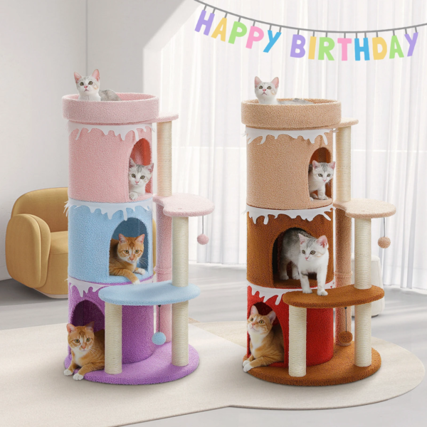 Cat Tree Cat Condos for Large Cats, Cat Tower House with Large Top Perch and Sisal Covered Scratching Posts for Indoor Cats Gift - Image 2