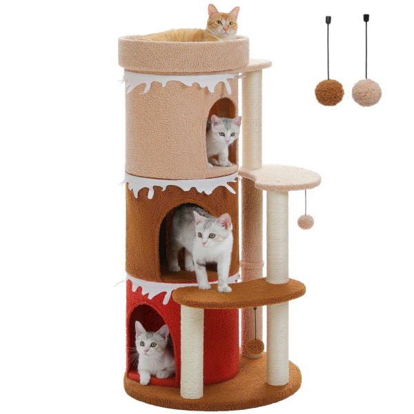 Cat Tree Cat Condos for Large Cats, Cat Tower House with Large Top Perch and Sisal Covered Scratching Posts for Indoor Cats Gift - Image 8