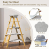 Modern Solid Wood Cat Tree Foldable Ladder Design with Cat Hammock & Sisal Scratch Post Easy Clean 60"H - Image 5