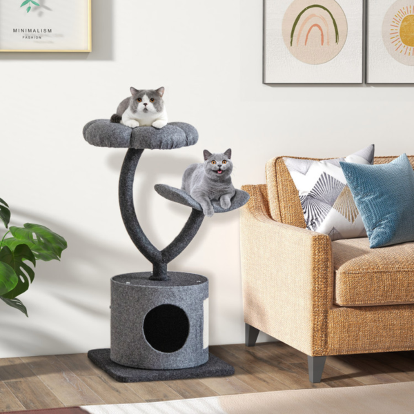 Cat Tree for Large and Small Cats with Curved Metal Supporting Frame - Image 3