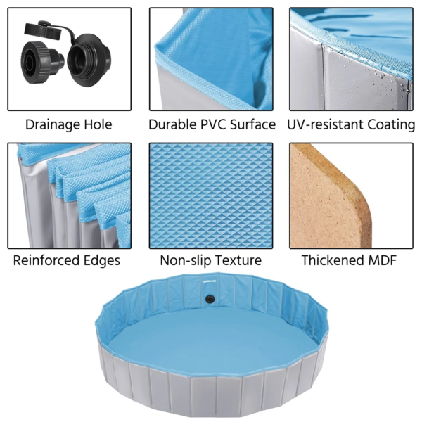Convenient foldable dog pool for patios, yards, and camping trips