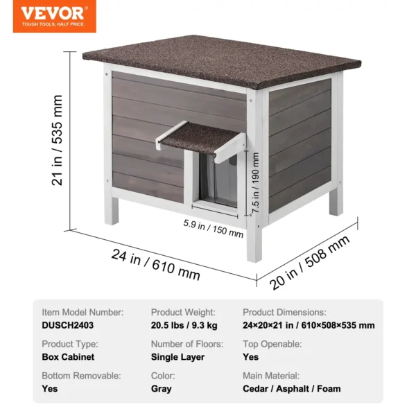 Feral cat shelter with open roof for easy cleaning access