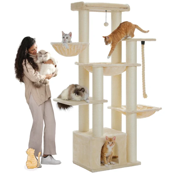 Large Cat Tower for Big Cats – Heavy-Duty Multi-Level Cat Tree - Image 10