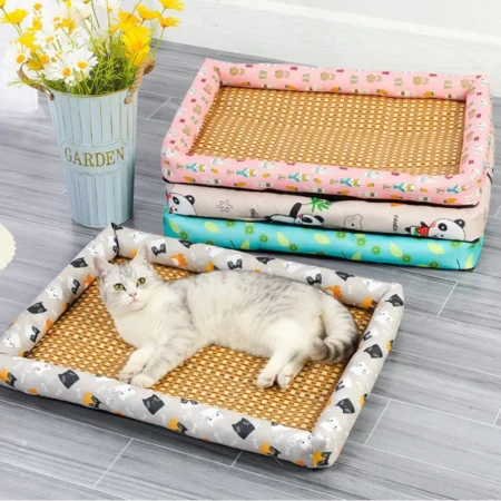 Soft and airy summer cat mat for cooling comfort
