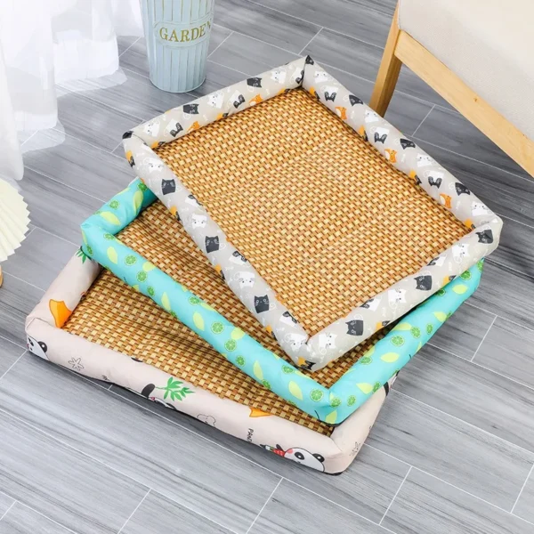 Breathable cooling bed for cats with boho flair