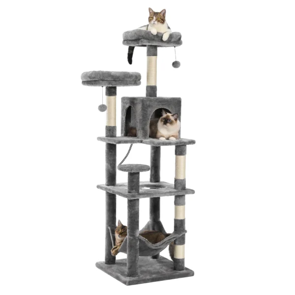 Tall Cat Tree for Large Indoor Cats – Multi-Level Tower with Perches & Scratching Posts - Image 12