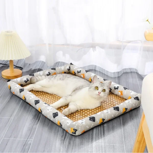 Eco-friendly boho cooling mat for cats and small pets