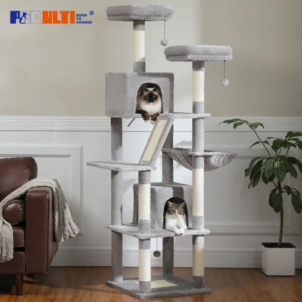 Tall Cat Tree for Large Indoor Cats – Multi-Level Tower with Perches & Scratching Posts - Image 3