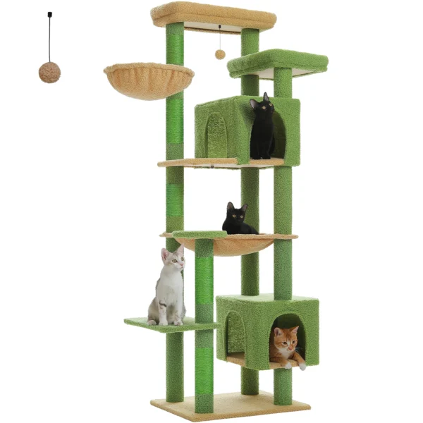 Tall Cat Tree for Large Indoor Cats – Multi-Level Tower with Perches & Scratching Posts - Image 17