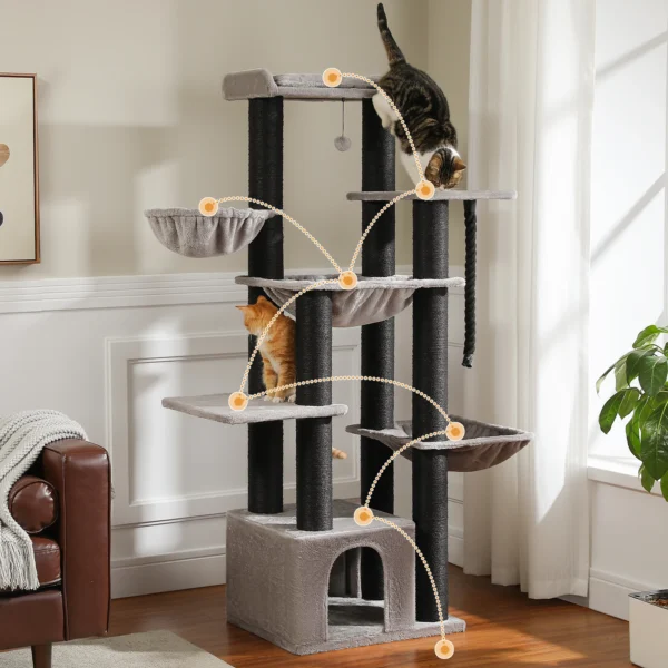 Large Cat Tower for Big Cats – Heavy-Duty Multi-Level Cat Tree - Image 5