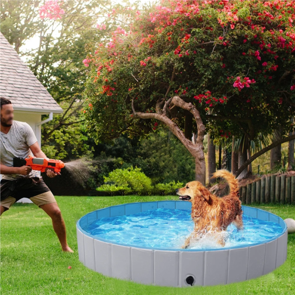 Pet swimming pool for dogs with foldable design and easy setup