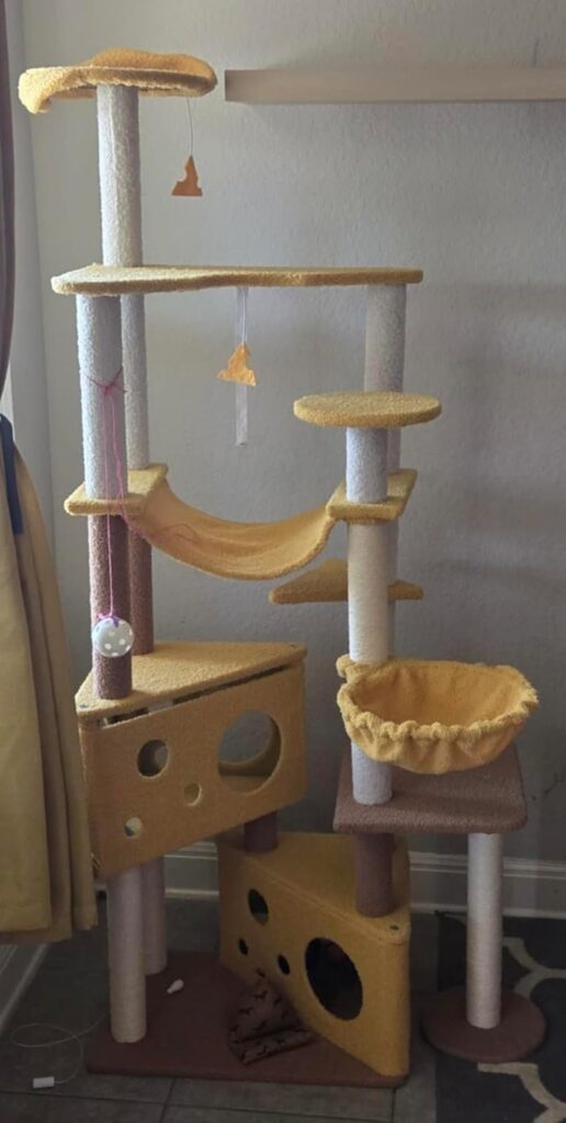 Cheese-Themed Cat Tree for Multi-Cat Fun review 1