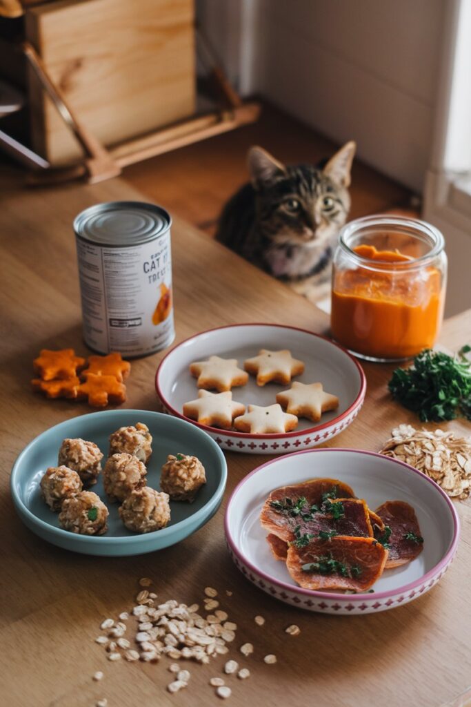 DIY healthy cat snacks using pantry staples