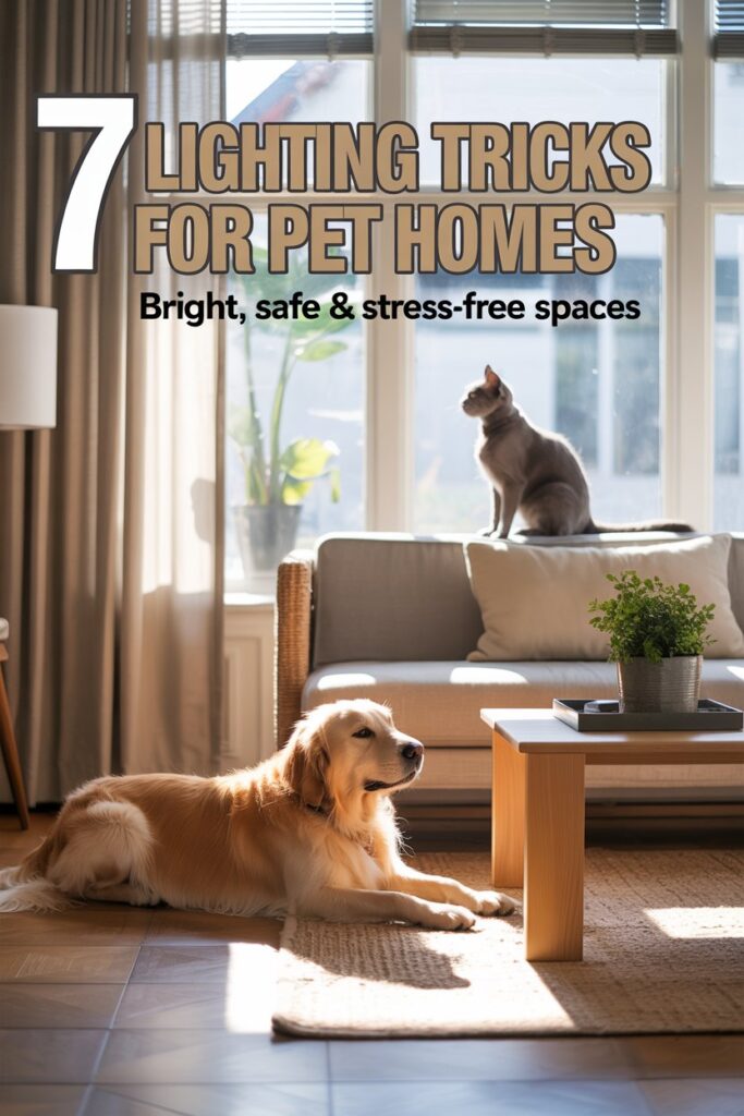 Natural light streaming through pet-safe window treatments in a cozy home