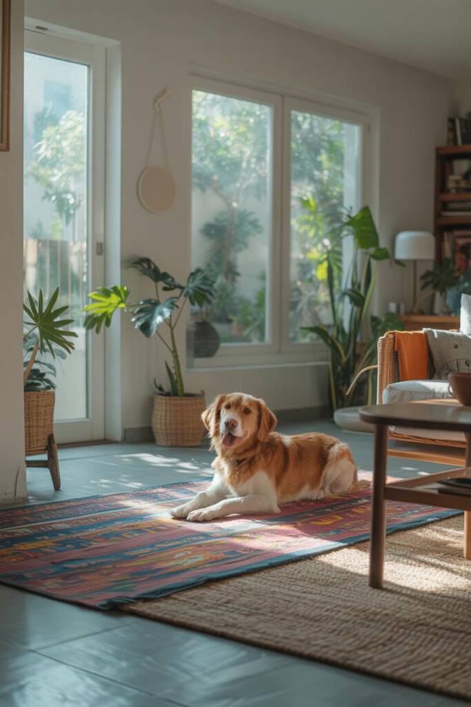 Pet-friendly flooring solutions featuring runners, dhurries, and coir mats for stylish homes.