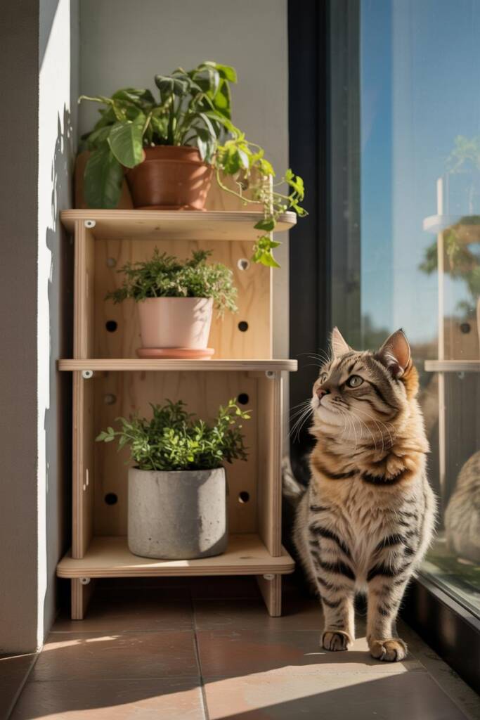 Weighted and Wall-Mounted Stands for Topple-Proof Security Plant Stand Ideas cat-proof plant stand