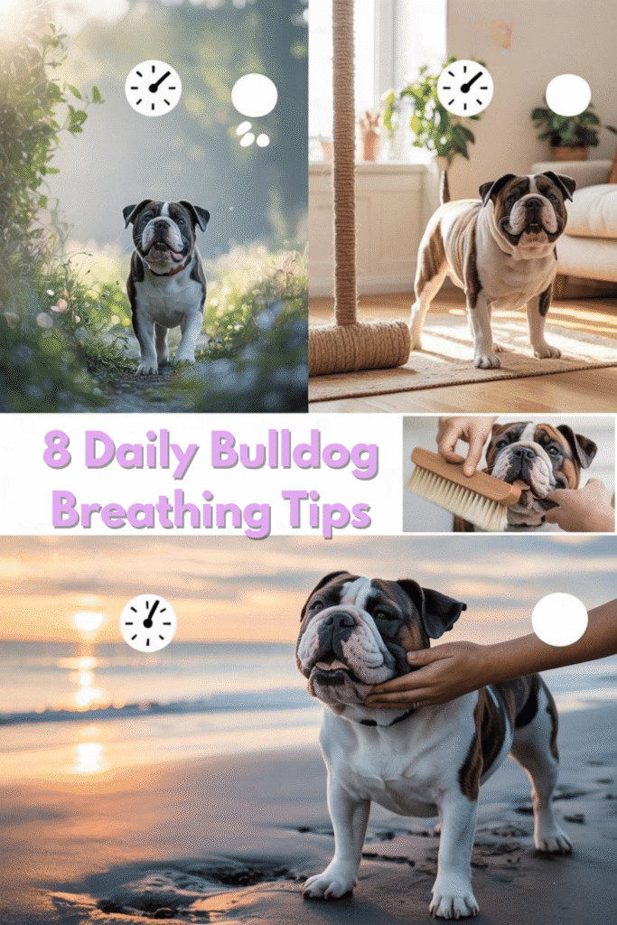 Image showing bulldog routine helps in his health and breathing it shows a happy bulldog