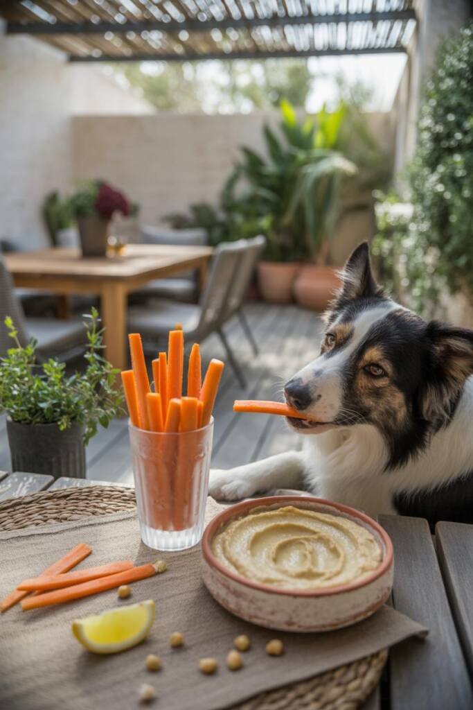 An elegant appetizer-style presentation with bright orange carrot sticks arranged vertically in a clear glass, standing uprig