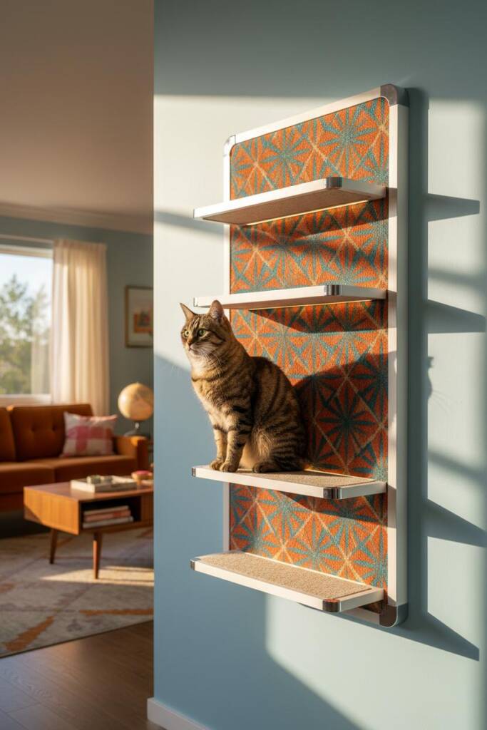 A flat rectangular wall-mounted climbing panel styled as a retro drive-in movie screen. The vertical surface features carpet