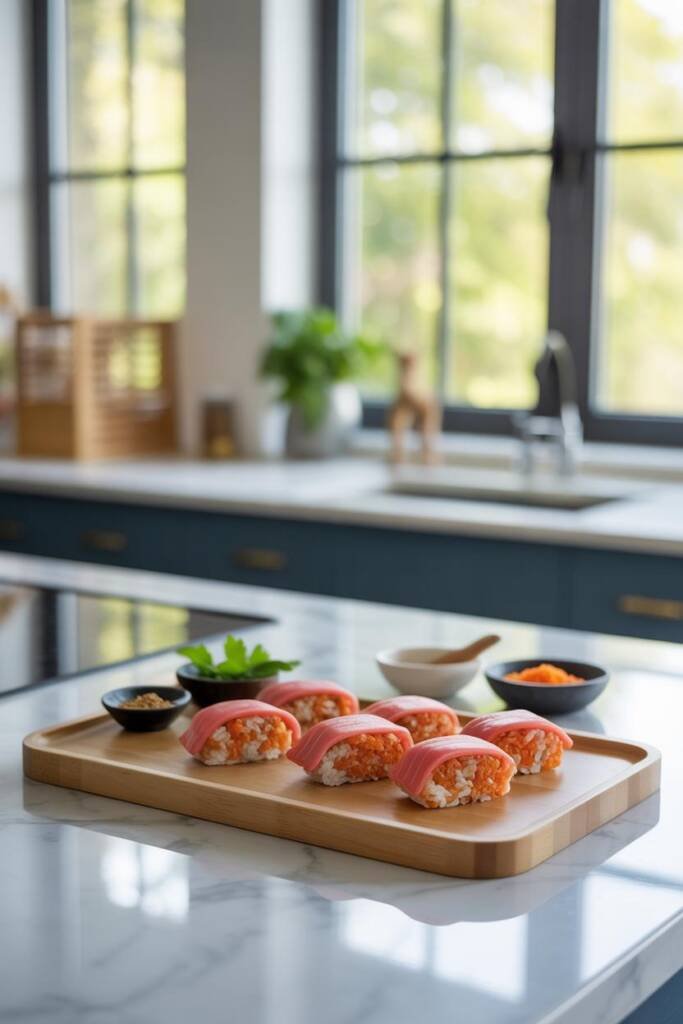 Tuna Nigiri Bites with Sweet Potato Rice homemade cat treats cat sushi recipes