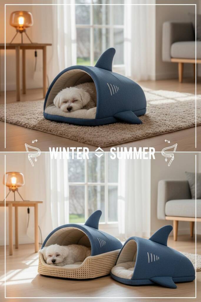 Dynamic before-and-after split screen with a striking vertical divider line. LEFT: Cozy winter evening scene with soft amber