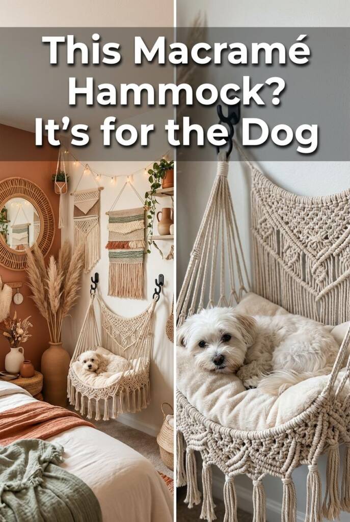 A richly layered bohemian bedroom with terracotta, cream, and sage tones. A rattan mirror hangs on the wall, dried pampas gra