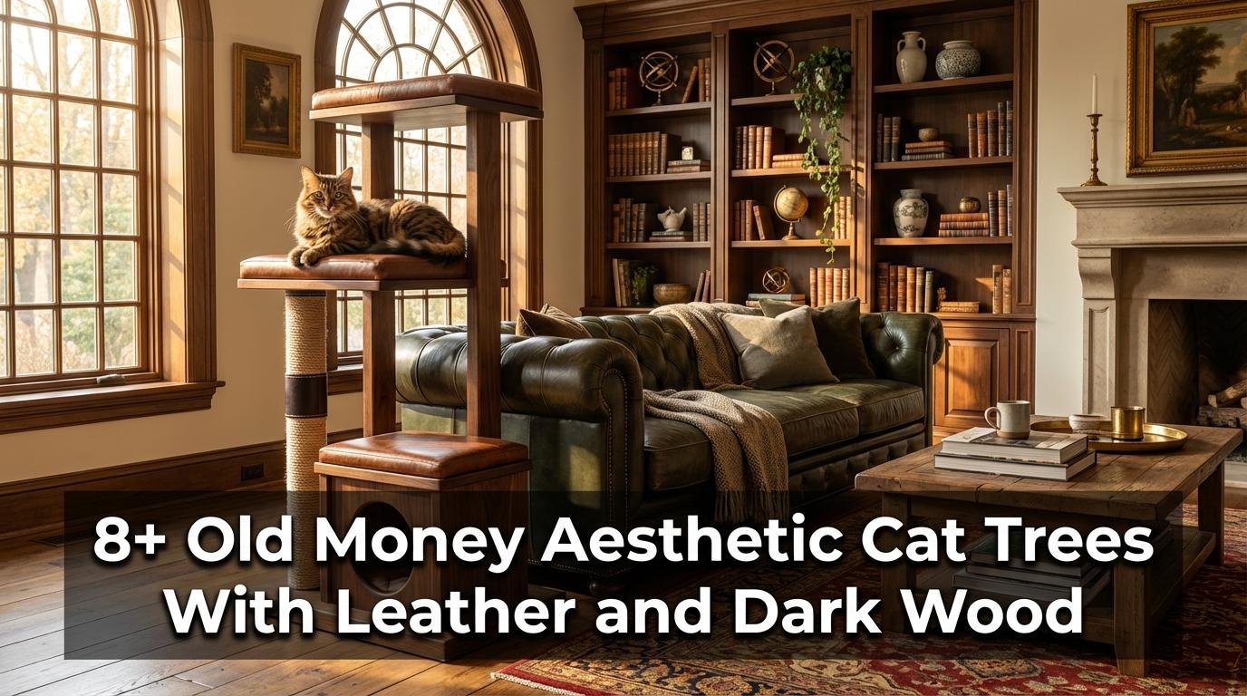 8+ Old Money Aesthetic Cat Trees With Leather and Dark Wood